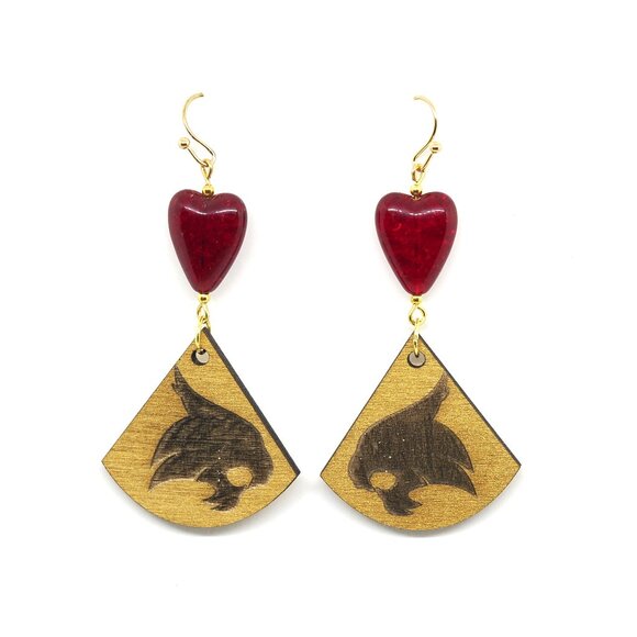 Bobcat Reds Earrings - Picture 1 of 5